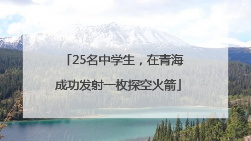 25名中学生，在青海成功发射一枚探空火箭