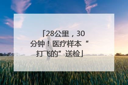 28公里，30分钟！医疗样本“打飞的”送检