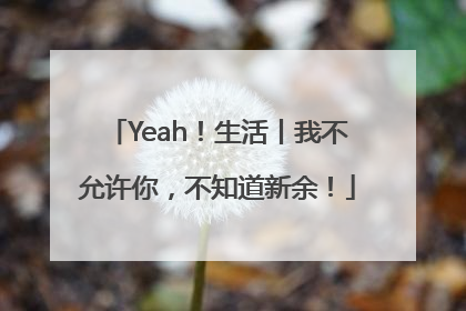 Yeah！生活丨我不允许你，不知道新余！